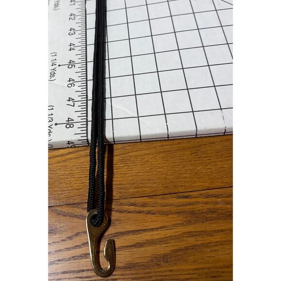 Vintage Black Gold Woven Braided Pearl Hammered Metal Concho Rope Belt Women - Picture 8 of 11